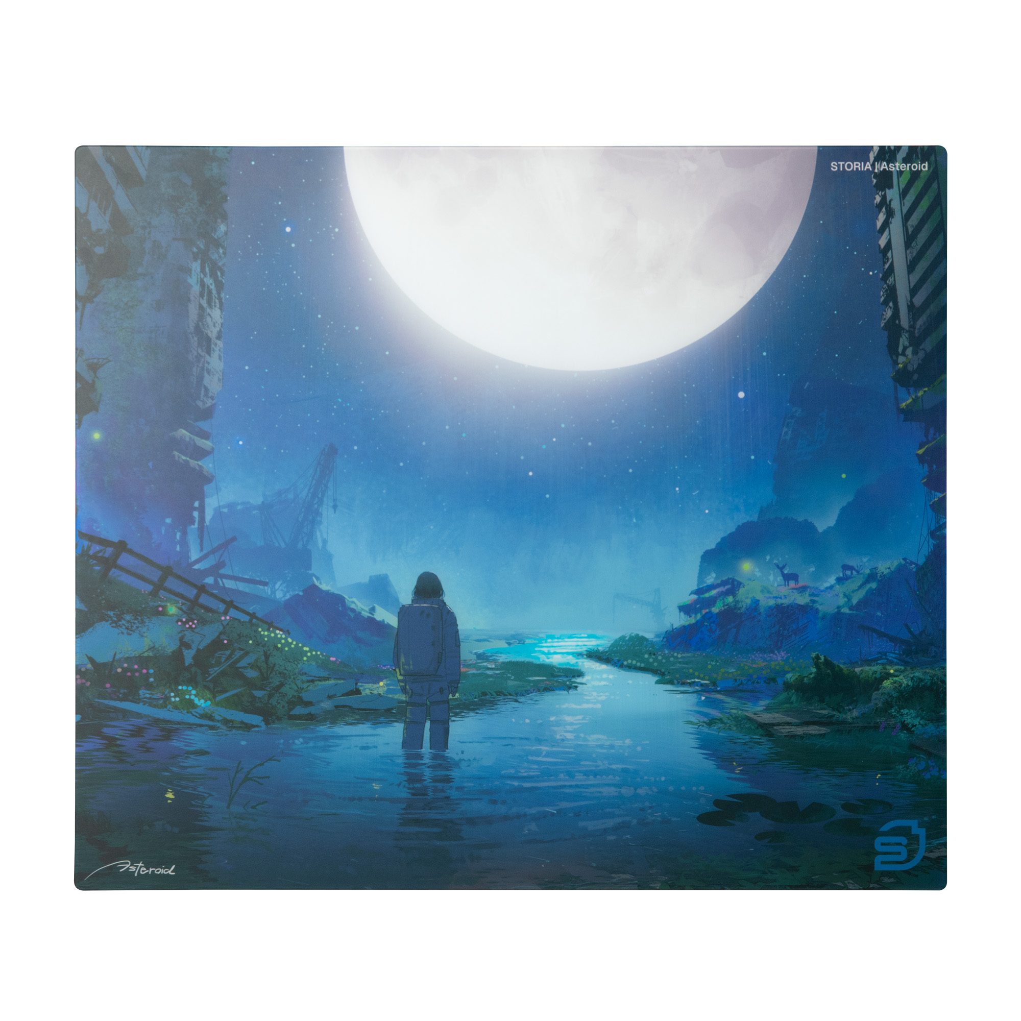 STORIA Gaming Glass Mouse Pad Flux Asteroid Luna